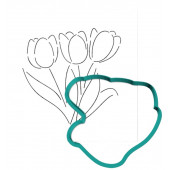 Трафарет+формочка "Тюльпаны" (форма+трафарет )