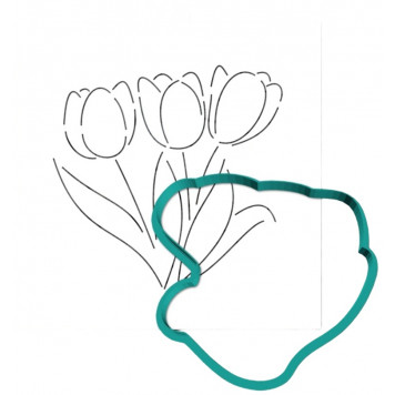 Трафарет+формочка "Тюльпаны" (форма+трафарет )
