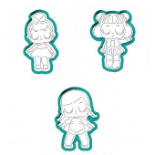 Набор трафареты+формы "Куклы LOL. Топперы на торт"