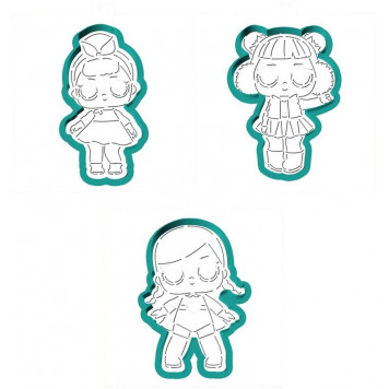 Набор трафареты+формы "Куклы LOL. Топперы на торт"