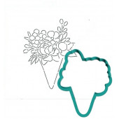 Трафарет+формочка "Букет в кульке" (форма+трафарет )