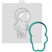 Трафарет+формочка "Космонавт со звездой" (форма+трафарет )