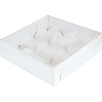 Коробка 9 моти 17*17*5 белая