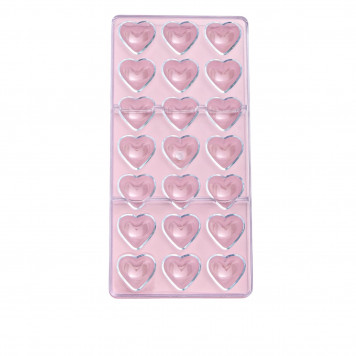 Форма для шоколада 21 ячейки "Сердца" 28x14x2,5 см