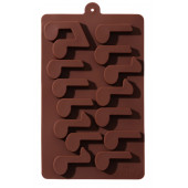 Форма для льда и конд.украшений 15 ячеек 19,5х12х1 см (4,2х2,2 см) "Ноты" цвет шоколадный