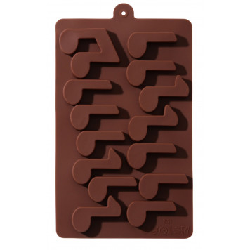 Форма для льда и конд.украшений 15 ячеек 19,5х12х1 см (4,2х2,2 см) "Ноты" цвет шоколадный