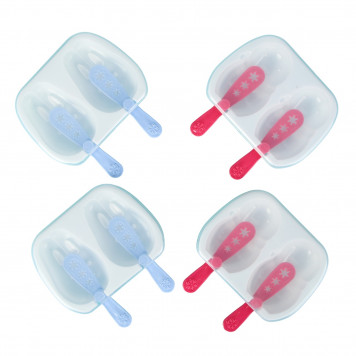 Набор форм для мороженого 2 ячейки "Зверята" 12х12х2 см, цвета МИКС