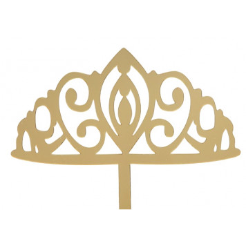 Топпер на торт "Корона" 13х18 см, цвет золото