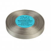 Лента атласная, 12 мм × 33 ± 2 м, цвет светло-серый №003