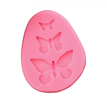 Молд для заливки «Бабочки», силикон, 7.5×6×1 см, розовый