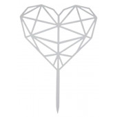 Топпер "Сердце" геометрия, цвет серебро