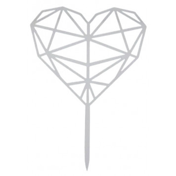 Топпер "Сердце" геометрия, цвет серебро