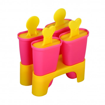 Форма для мороженого 4 ячейки "Кьют" 10х6х13 см, цвета МИКС