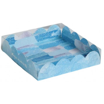 Коробка для кондитерских изделий с PVC крышкой «Волшебных моментов», 13 х 13 х 3 см