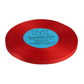 Лента атласная 6мм*33(±2)м №026 красный Gamma