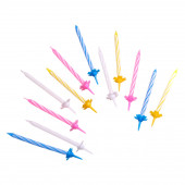 Свечи для торта «Спираль», 5 см, набор 24 шт., 12 подставок