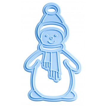 Форма для печенья «Снеговик», вырубка, штамп, 9,5×5,5 см, цвет голубой