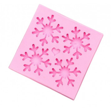 Молд 8,5х8,5х1 см "Четыре снежинки"