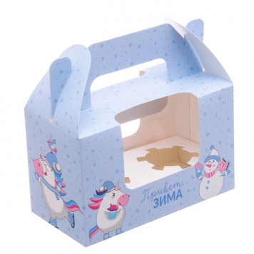 Коробка для 2 капкейков «Привет, зима!»