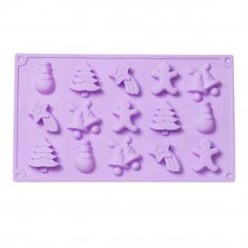 Форма для конфет 15 ячеек 30,х17,3х1,3 см "Елочки-иголочки", цвет сиреневый 3624962