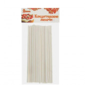 Палочки для кондитерских изделий, d=0.3 см, 15 см, набор 50 шт., пластик, белые