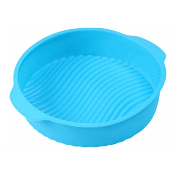 Форма для выпечки "Круг" с ручками 27х24х6 см (внутр. d=22 см), цвета МИКС