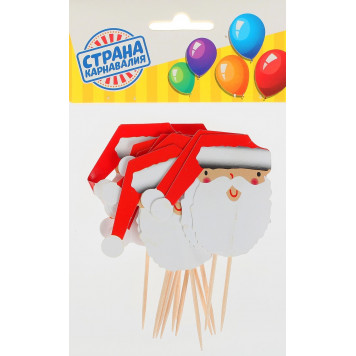 Шпажки "Дед Мороз" (набор 12 шт)