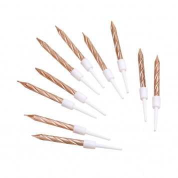 Свечи в торт «Спираль», 10 шт., средние, 5 см, шампань