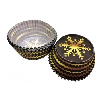Капсулы для кексов "Золотая снежинка" 24 шт