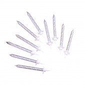 Свечи в торт "Спираль", 6 см, серебряные, набор 10 штук