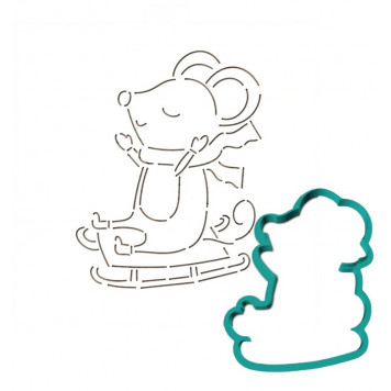 Трафарет+форма «Мышка в санях» (Трафарет+форма )