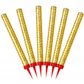 Свечи для торта Фонтан 6шт, 18см 50сек Золотой