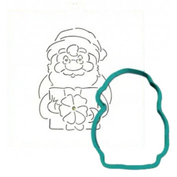 Трафарет+форма «Дедушка мороз с подарком» (Трафарет+форма )