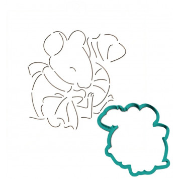 Трафарет+форма «Мышка c леденцом» (Трафарет+форма )