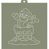 Трафарет+формочка  "Веселый Санта в трубе" (- )