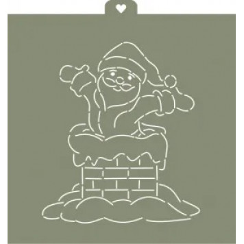 Трафарет+формочка  "Веселый Санта в трубе" (- )