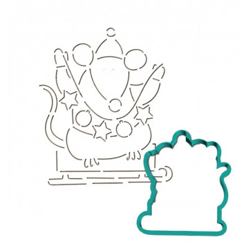 Трафарет+форма «Мышка с гирляндой» (Трафарет+форма )