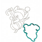 Трафарет+форма «Мышка новогодняя с конфетой» (Трафарет+форма )