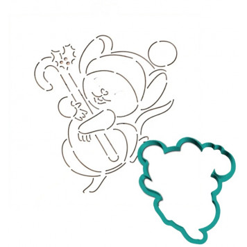 Трафарет+форма «Мышка новогодняя с конфетой» (Трафарет+форма )