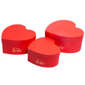 Коробка Сердце 25*24*12 Красный, 3шт