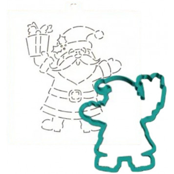Трафарет+форма  "Санта  с подарком" (Трафарет+форма )