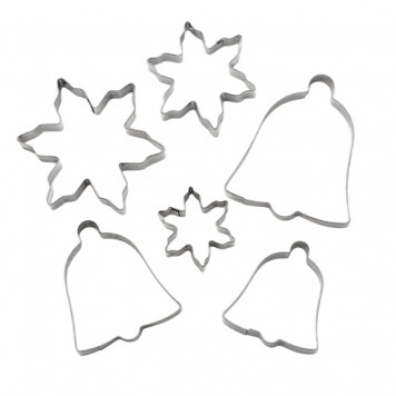 Набор форм для вырезания печенья 6 шт "Колокольчик, снежинка" 7x1,5 см 3602700