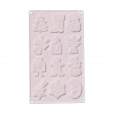 Форма для льда и шоколада 12 ячеек 29,3х17,3х0,5 см "Новый год" цвет белый