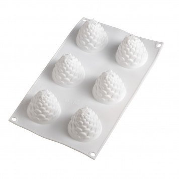 Форма для выпечки и муссовых десертов 6 ячеек 27х16,8х7 см "Шишка", цвет белый