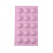 Форма для выпечки Доляна «Полусферы», силикон, 29×17 см, 15 ячеек (d=4 см), МИКС