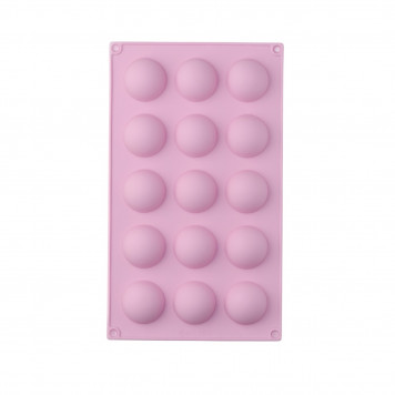Форма для выпечки Доляна «Полусферы», силикон, 29×17 см, 15 ячеек (d=4 см), МИКС