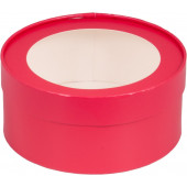 Коробка шляпная 20*7см красная