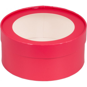 Коробка шляпная 20*7см красная