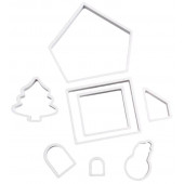 Формы для печенья новогодние Доляна «Пряничный домик», набор 8 предметов, пластик, белые