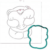 Трафарет+формочка  "Влюбленный мишка тедди" ZFT (- )